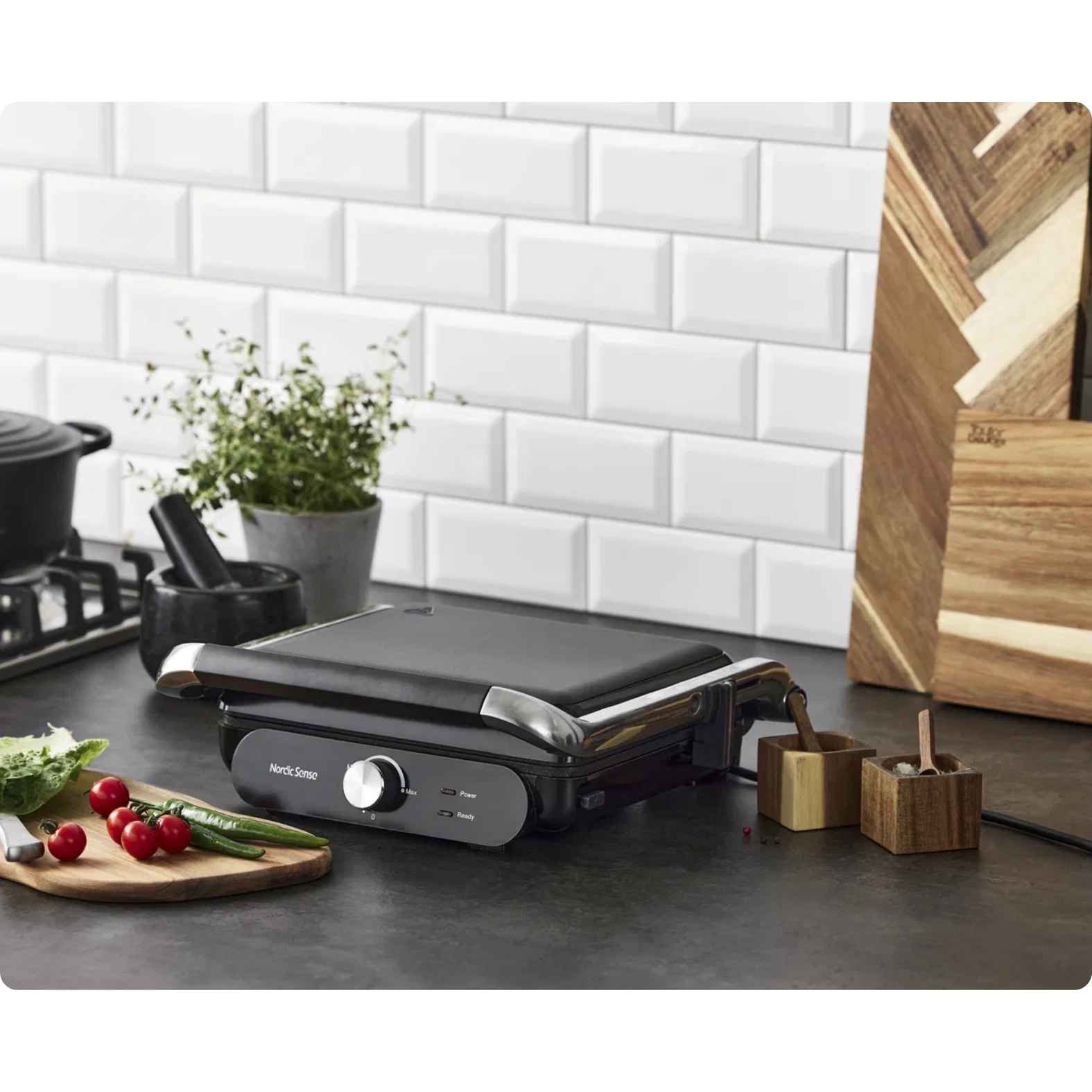 Nordic Sense Paninigrill aft. plader 2000 watt Sort